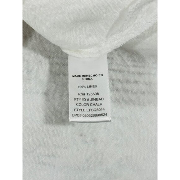 Company Ellen Tracy 100% Linen Womens XL White Tunic Top Gold Zipper Detail - Picture 14 of 14
